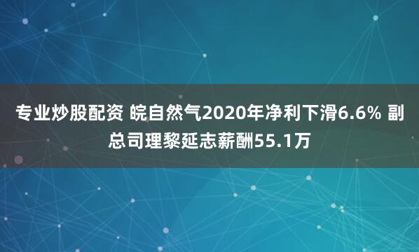 专业炒股配资 皖自然气2020年净利下滑6.6% 副总司理黎延志薪酬55.1万