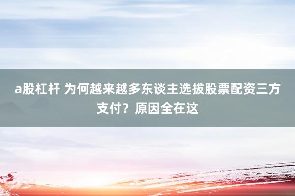 a股杠杆 为何越来越多东谈主选拔股票配资三方支付？原因全在这